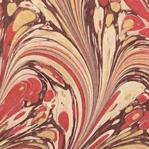 Hand Marbled Paper Combed Nonpareil Pattern in Reds + Gold ~ Berretti Marbled Arts
